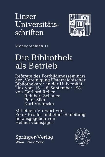 Produktbild: Die Bibliothek als Betrieb