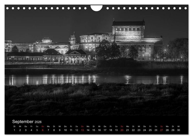 Produktbild: Dresden - Elbflorenz bei Nacht (Wandkalender 2026 DIN A4 quer), CALVENDO Monatskalender