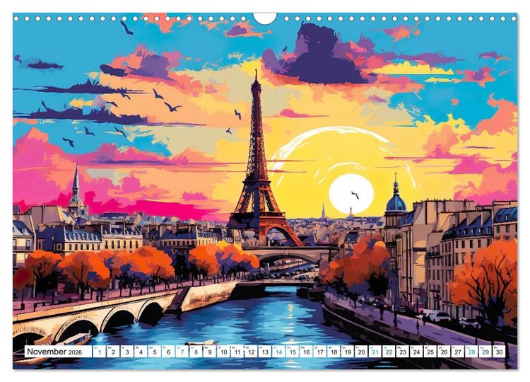 Produktbild: Eiffelturm: Kreativ anders (Wandkalender 2026 DIN A3 quer), CALVENDO Monatskalender