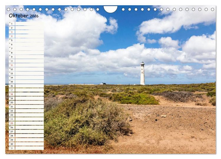 Produktbild: FUERTEVENTURA Geburtstagskalender mit Planerfunktion (Wandkalender 2026 DIN A4 quer), CALVENDO Monatskalender