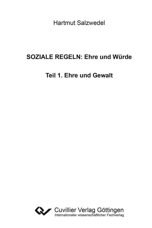 Produktbild: Soziale Regeln: Ehre und W&uuml;rde
