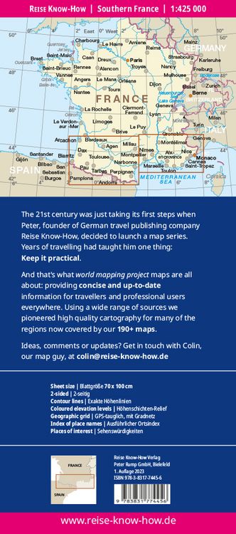 Produktbild: Reise Know-How Landkarte S&uuml;dfrankreich / Southern France (1:425.000)