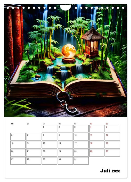 Produktbild: Magische surreale Buchwelten (Wandkalender 2026 DIN A4 hoch), CALVENDO Monatskalender