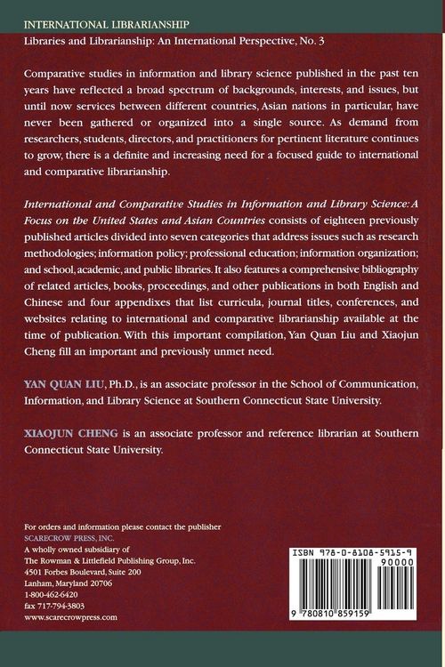 Produktbild: International and Comparative Studies in Information and Library Science