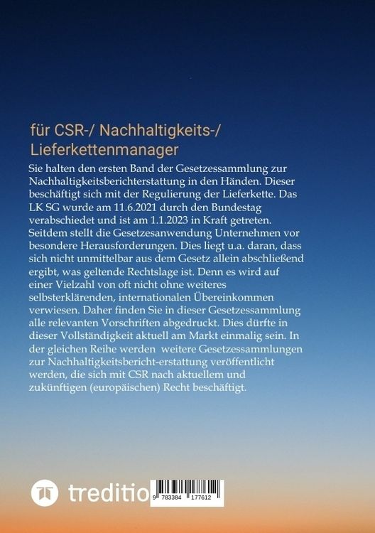 Produktbild: Nachhaltigkeitsreporting Teil 1 (Lieferkette)