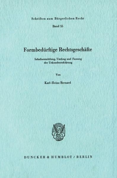 Produktbild: Formbed&uuml;rftige Rechtsgesch&auml;fte.