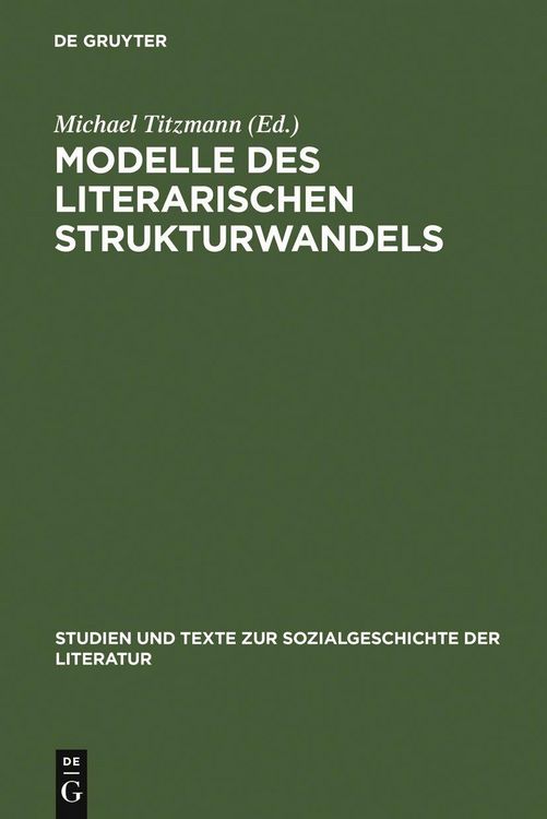 Produktbild: Modelle des literarischen Strukturwandels