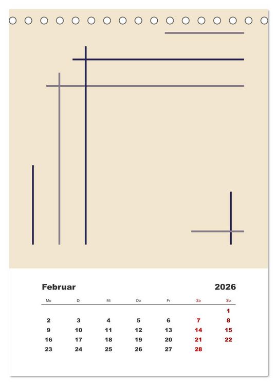 Produktbild: GeoArt - geometrische Formen (Tischkalender 2026 DIN A5 hoch), CALVENDO Monatskalender
