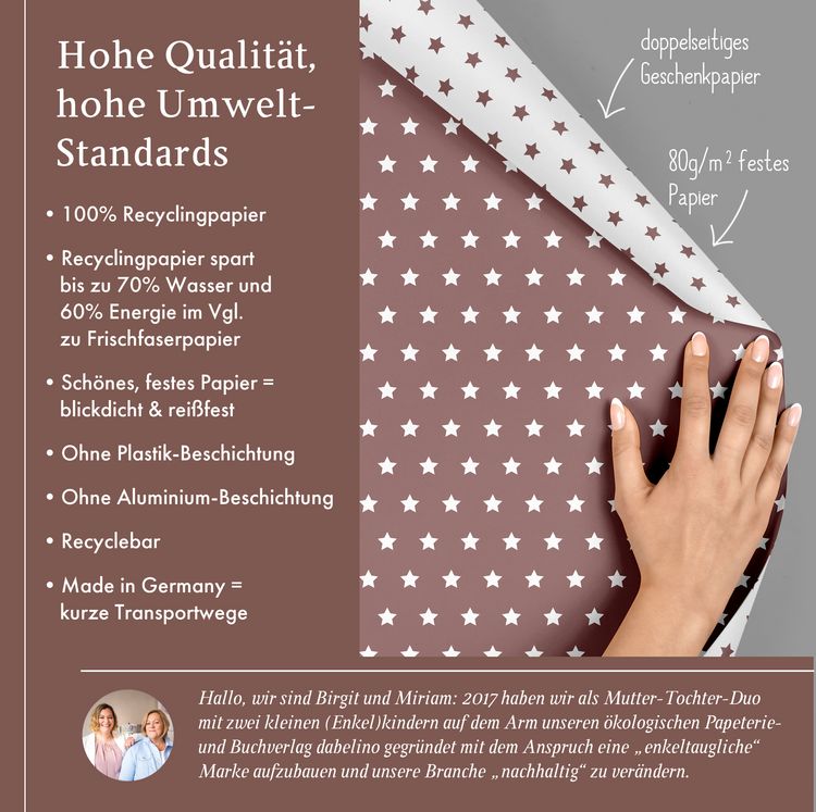 Produktbild: Geschenkpapier-Set Sterne (rot-braun, wei&szlig;)