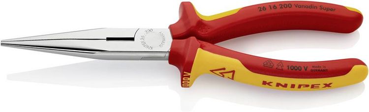 Produktbild: Knipex 26 16 200 VDE Flachrundzange Gerade Vanadium Elektrostahl 200mm