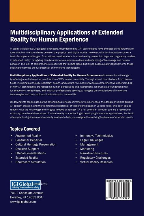 Produktbild: Multidisciplinary Applications of Extended Reality for Human Experience