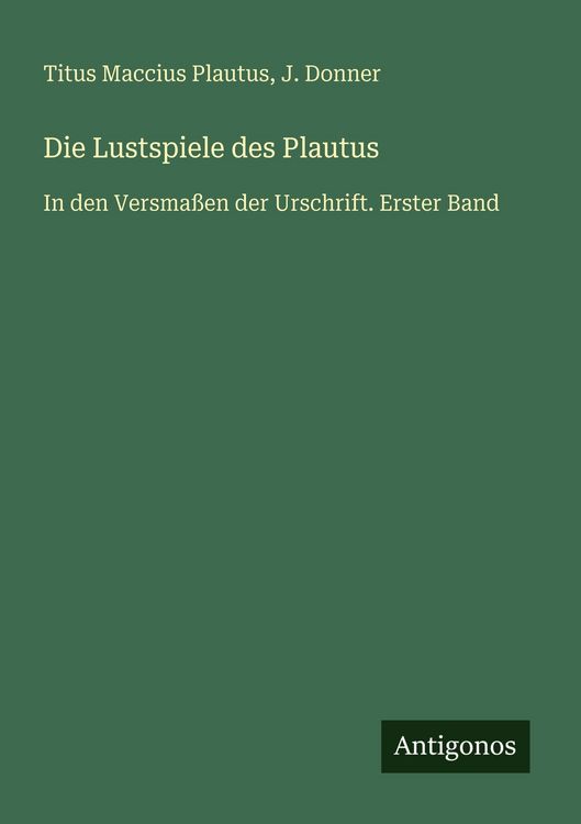 Produktbild: Die Lustspiele des Plautus