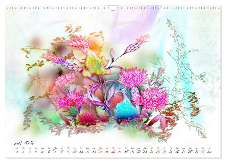 Produktbild: Prairies sauvages en fleurs (Calendrier mural 2026 DIN A3 vertical), CALVENDO calendrier mensuel
