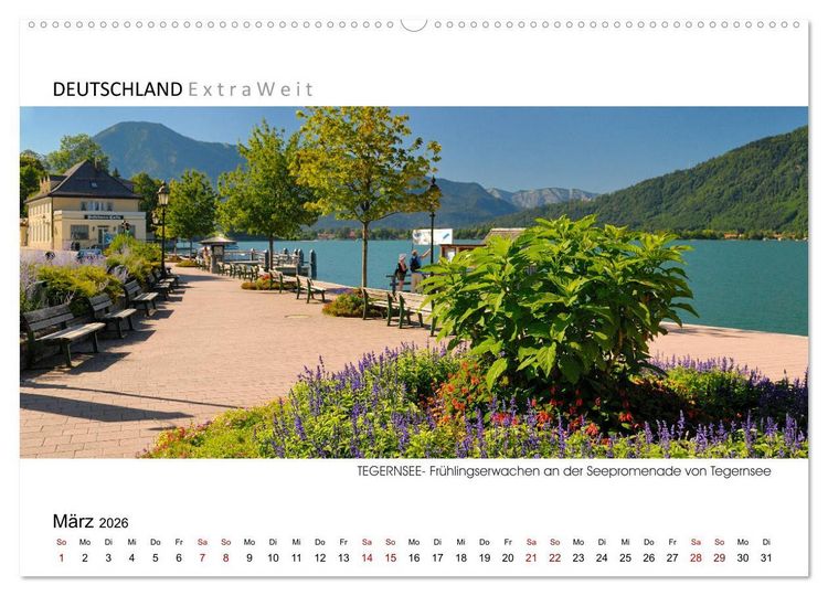 Produktbild: Wei&szlig;blaue Impressionen vom Tegernsee (hochwertiger Premium Wandkalender 2026 DIN A2 quer), Kunstdruck in Hochglanz
