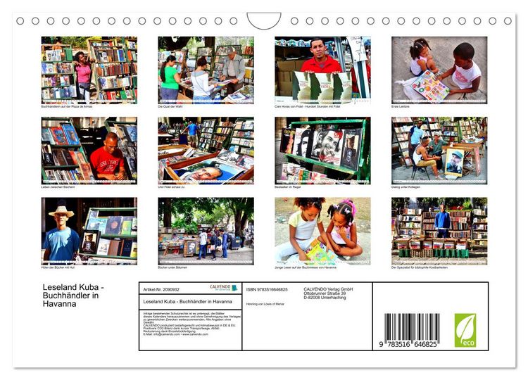 Produktbild: Leseland Kuba - Buchh&auml;ndler in Havanna (Wandkalender 2026 DIN A4 quer), CALVENDO Monatskalender