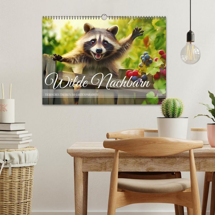 Produktbild: Wilde Nachbarn - Tierisches Treiben im Gartenparadies! (Wandkalender 2026 DIN A3 quer), CALVENDO Monatskalender