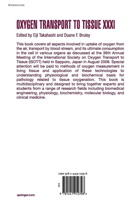 Produktbild: Oxygen Transport to Tissue XXXI