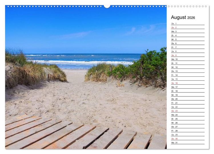 Produktbild: Langeoog - Sch&ouml;nste Insel Ostfrieslands (Wandkalender 2026 DIN A2 quer), CALVENDO Monatskalender