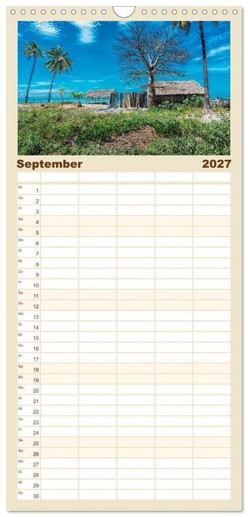 Produktbild: Familienplaner 2027 - Karibu Sansibar mit 5 Spalten (Wandkalender, 21 x 45 cm) CALVENDO