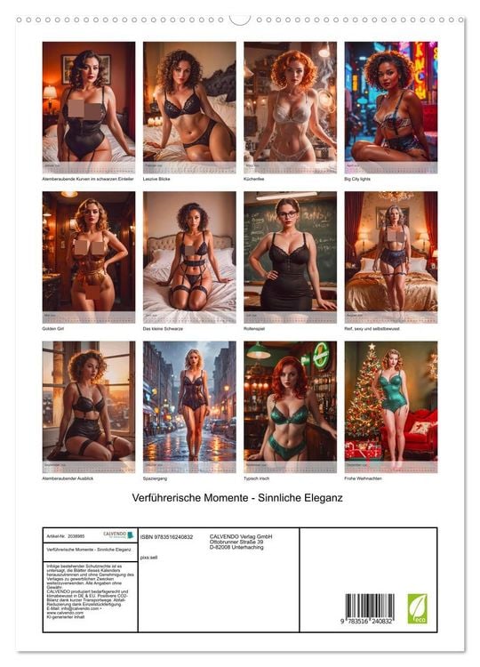 Produktbild: Verf&uuml;hrerische Momente - Sinnliche Eleganz (hochwertiger Premium Wandkalender 2026 DIN A2 hoch), Kunstdruck in Hochglanz