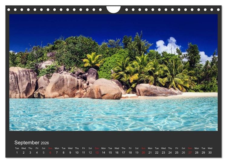 Produktbild: Seychelles Dream beaches in paradise (Wall Calendar 2026 DIN A4 landscape), CALVENDO 12 Month Wall Calendar