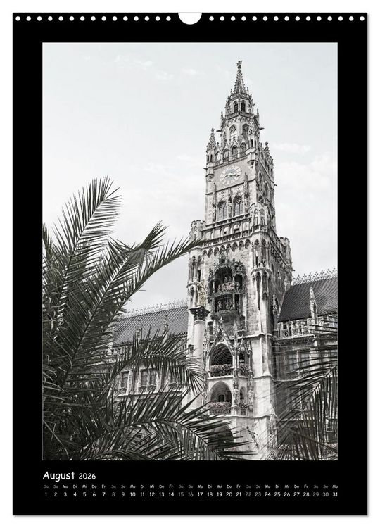 Produktbild: Liebenswertes M&uuml;nchen 2026 - Stilisierte Fotografien in schwarzwei&szlig; (Wandkalender 2026 DIN A3 hoch), CALVENDO Monatskalender