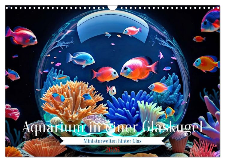 Produktbild: Aquarium in einer Glaskugel (Wandkalender 2026 DIN A3 quer), CALVENDO Monatskalender