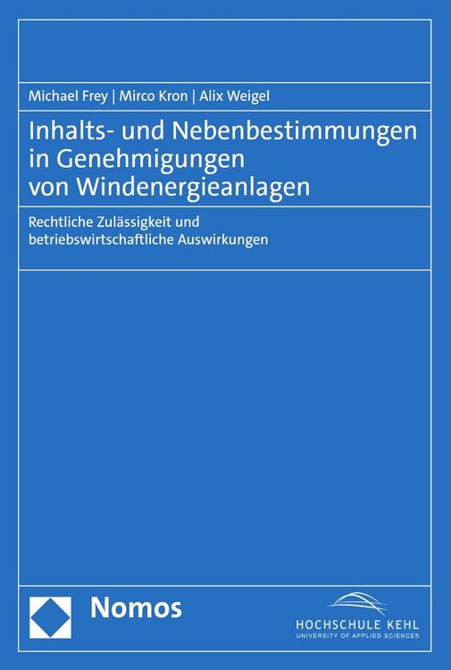 Produktbild: Inhalts- und Nebenbestimmungen in Genehmigungen von Windenergieanlagen