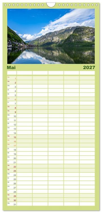 Produktbild: Familienplaner 2027 - Traumziel Hallstatt in &Ouml;sterreich mit 5 Spalten (Wandkalender, 21 x 45 cm) CALVENDO