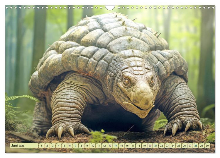 Produktbild: Urzeittiere - KI-Fantasiebilder (Wandkalender 2026 DIN A3 quer), CALVENDO Monatskalender