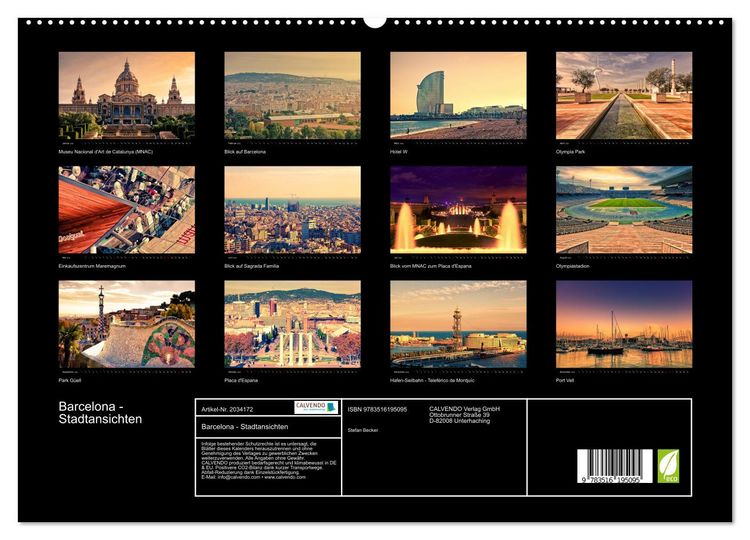 Produktbild: Barcelona - Stadtansichten (hochwertiger Premium Wandkalender 2026 DIN A2 quer), Kunstdruck in Hochglanz