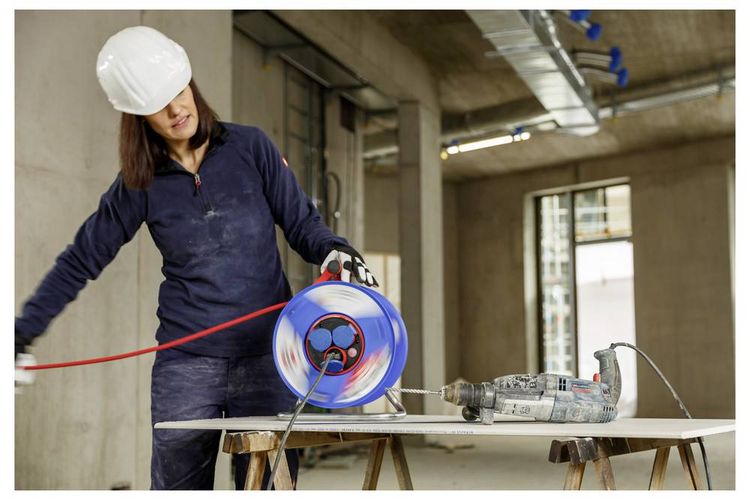 Produktbild: Brennenstuhl 1218900 Kabeltrommel 25.00m Schwarz Schutzkontakt-Gummi-Stecker