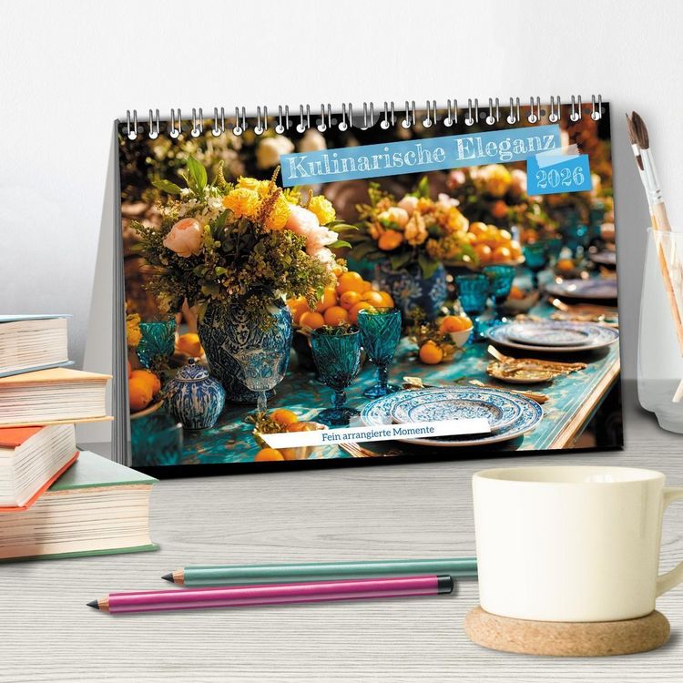 Produktbild: Kulinarische Eleganz (Tischkalender 2026 DIN A5 quer), CALVENDO Monatskalender