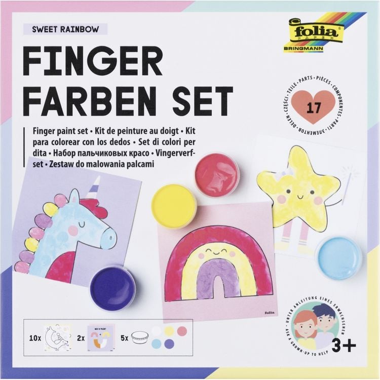 Produktbild: FOLIA Bastelartikel Fingerfarben Set SWEET RAINBOW