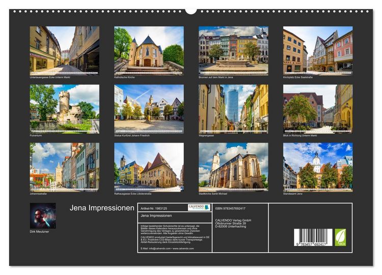 Produktbild: Jena Impressionen (hochwertiger Premium Wandkalender 2026 DIN A2 quer), Kunstdruck in Hochglanz