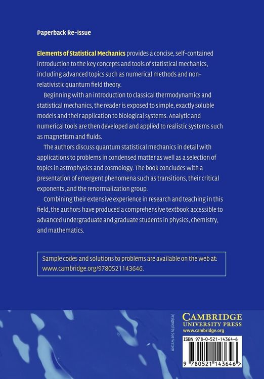 Produktbild: Elements of Statistical Mechanics