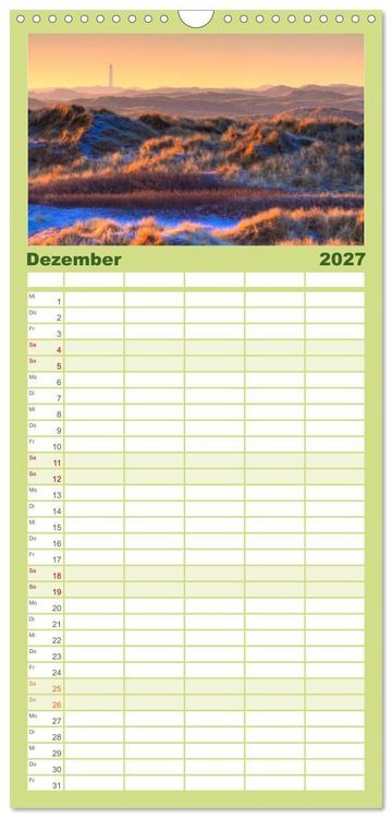 Produktbild: Familienplaner 2027 - Sehnsucht D&auml;nemark - Danmark mit 5 Spalten (Wandkalender, 21 x 45 cm) CALVENDO