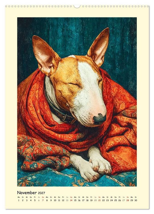 Produktbild: Gentlemen auf Pfoten. Der Bullterrier im k&uuml;nstlerischen Vintage-Stil (Wandkalender 2027 DIN A2 hoch), CALVENDO Monatskalender