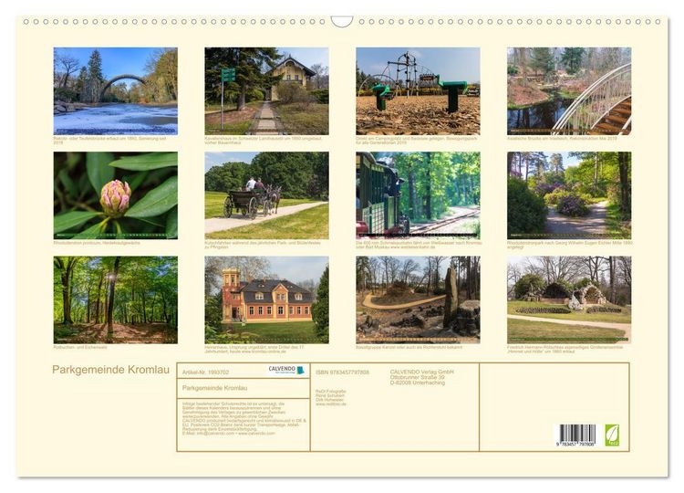 Produktbild: Parkgemeinde Kromlau (Wandkalender 2026 DIN A2 quer), CALVENDO Monatskalender