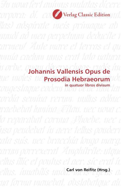 Produktbild: Johannis Vallensis Opus de Prosodia Hebraeorum