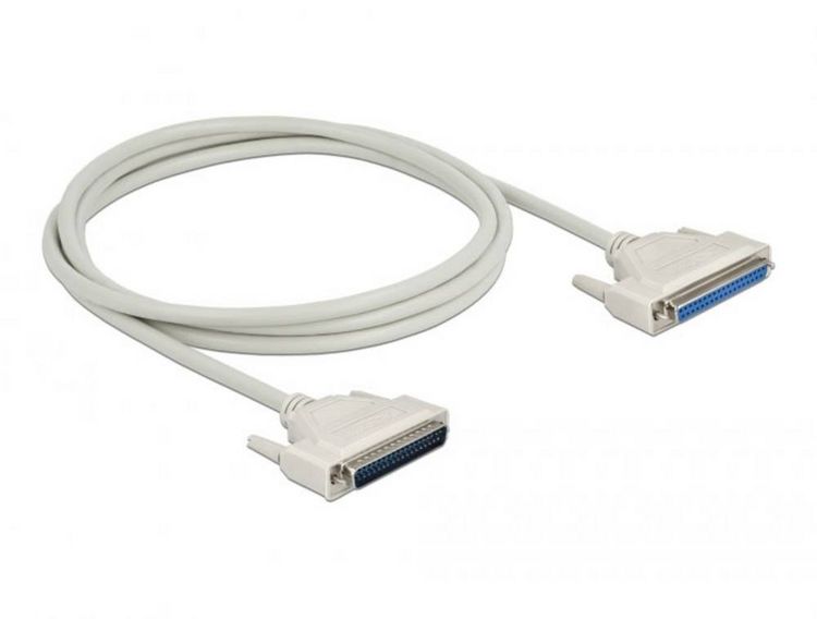 Produktbild: Delock Seriell Anschlusskabel [1x D-SUB-Buchse 37pol. - 1x D-SUB-Stecker 37pol.] 2m Beige