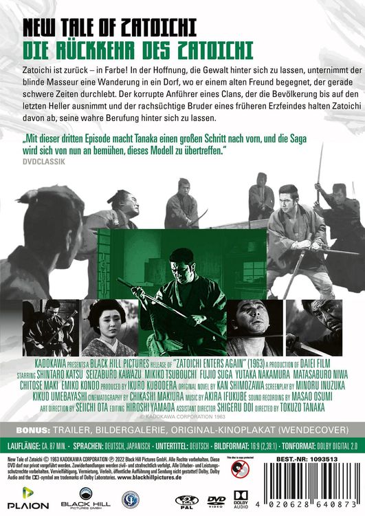 Produktbild: New Tale of Zatoichi - Die R&uuml;ckkehr des Zatoichi
