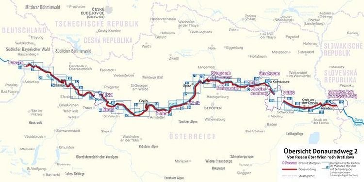 Produktbild: KOMPASS Fahrradf&uuml;hrer Donauradweg 2, Von Passau &uuml;ber Wien nach Bratislava