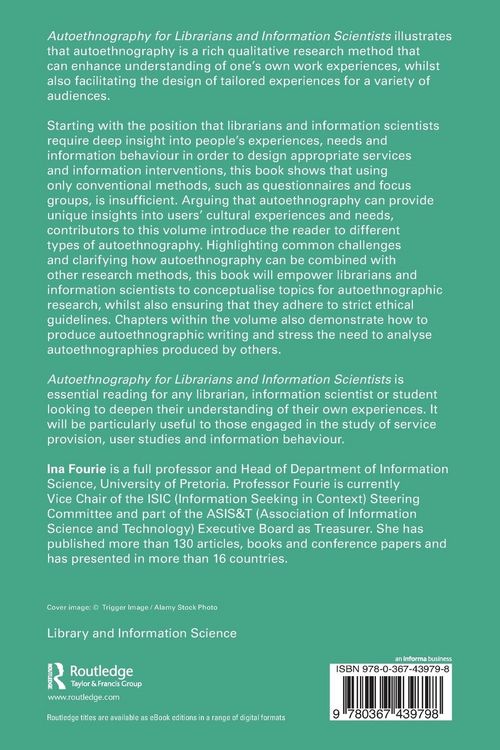 Produktbild: Autoethnography for Librarians and Information Scientists