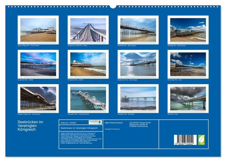 Produktbild: Seebr&uuml;cken im Vereinigten K&ouml;nigreich (hochwertiger Premium Wandkalender 2026 DIN A2 quer), Kunstdruck in Hochglanz