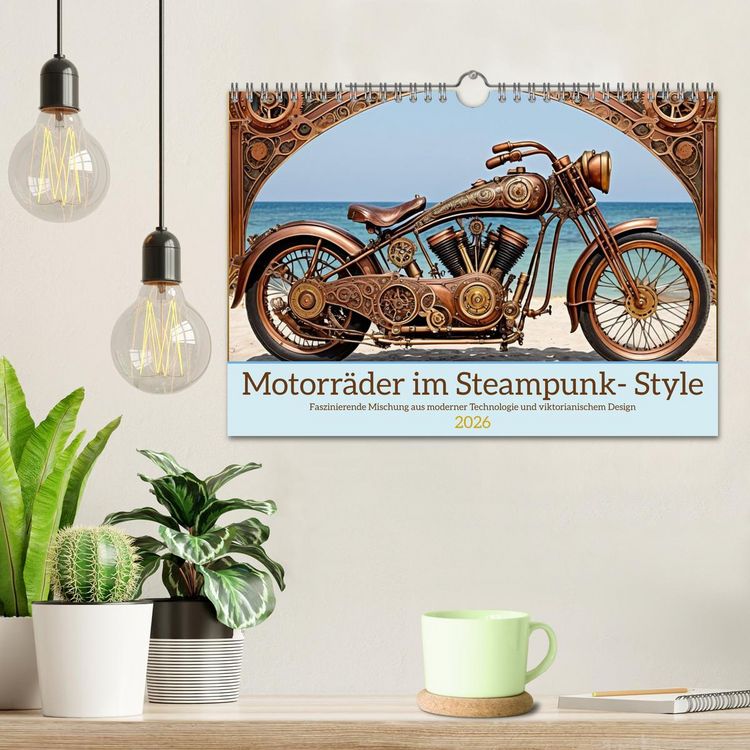 Produktbild: Motorr&auml;der im Steampunk-Style (Wandkalender 2026 DIN A4 quer), CALVENDO Monatskalender