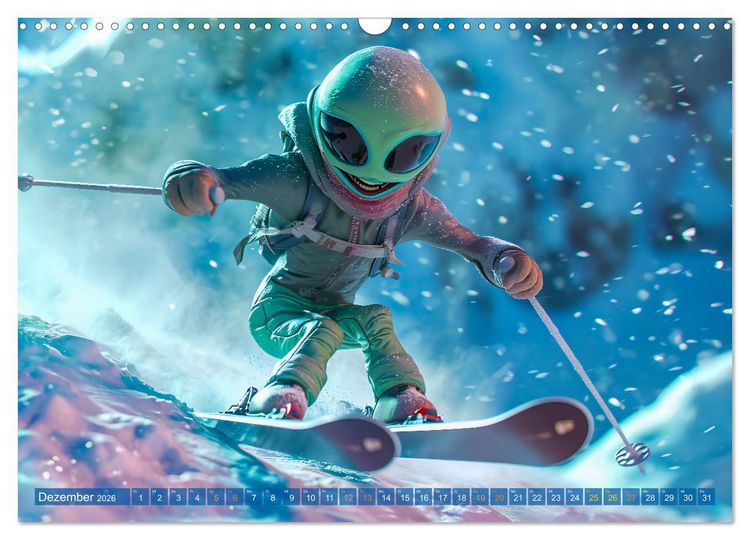 Produktbild: Aliens auf Erden - Kosmische Touristen auf Expedition (Wandkalender 2026 DIN A3 quer), CALVENDO Monatskalender