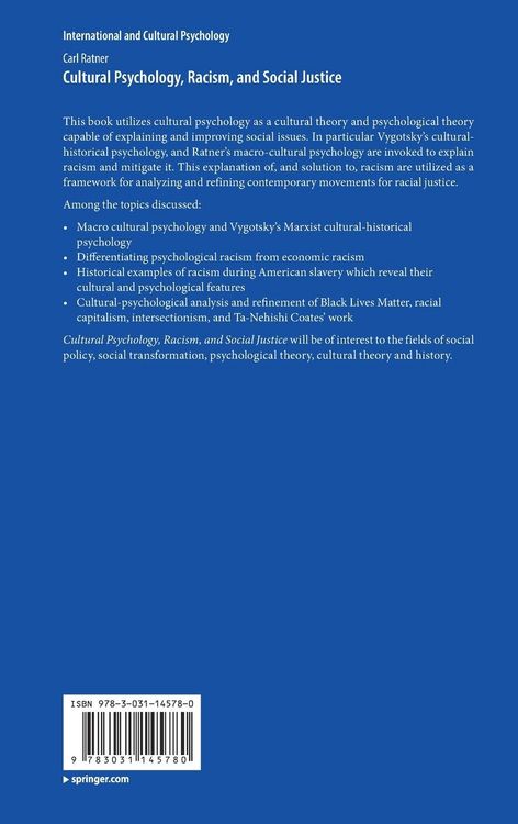 Produktbild: Cultural Psychology, Racism, and Social Justice