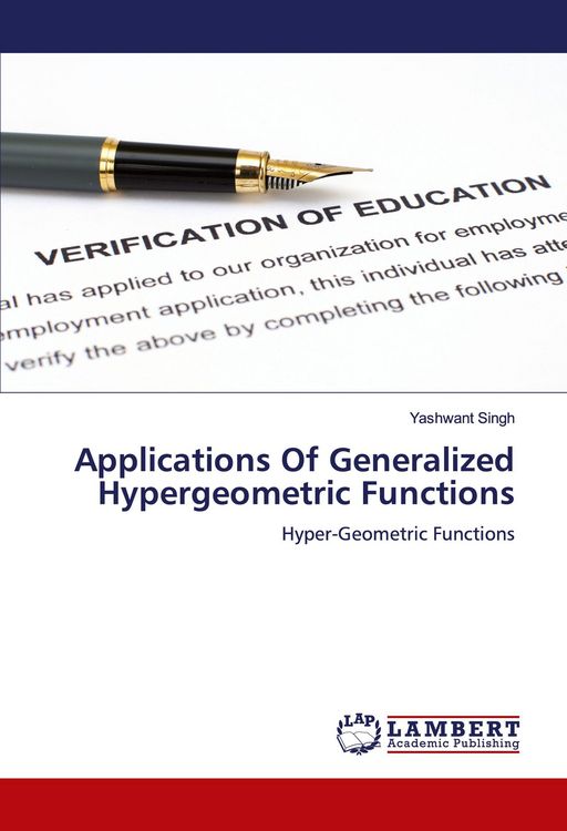 Produktbild: Applications Of Generalized Hypergeometric Functions