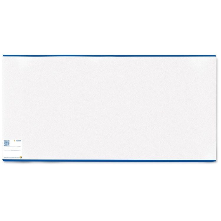 Produktbild: Herma HERM&Auml;X 7300 - Buchumschlag Classic, Gr&ouml;&szlig;e 300 x 540 mm, Kunststoff transparent, blauer Rand, 1 Buchschoner f&uuml;r Schulb&uuml;cher